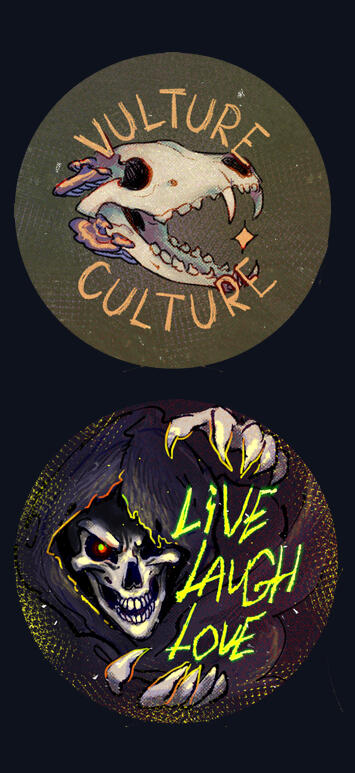 58mm buttons, Original designs. 2026